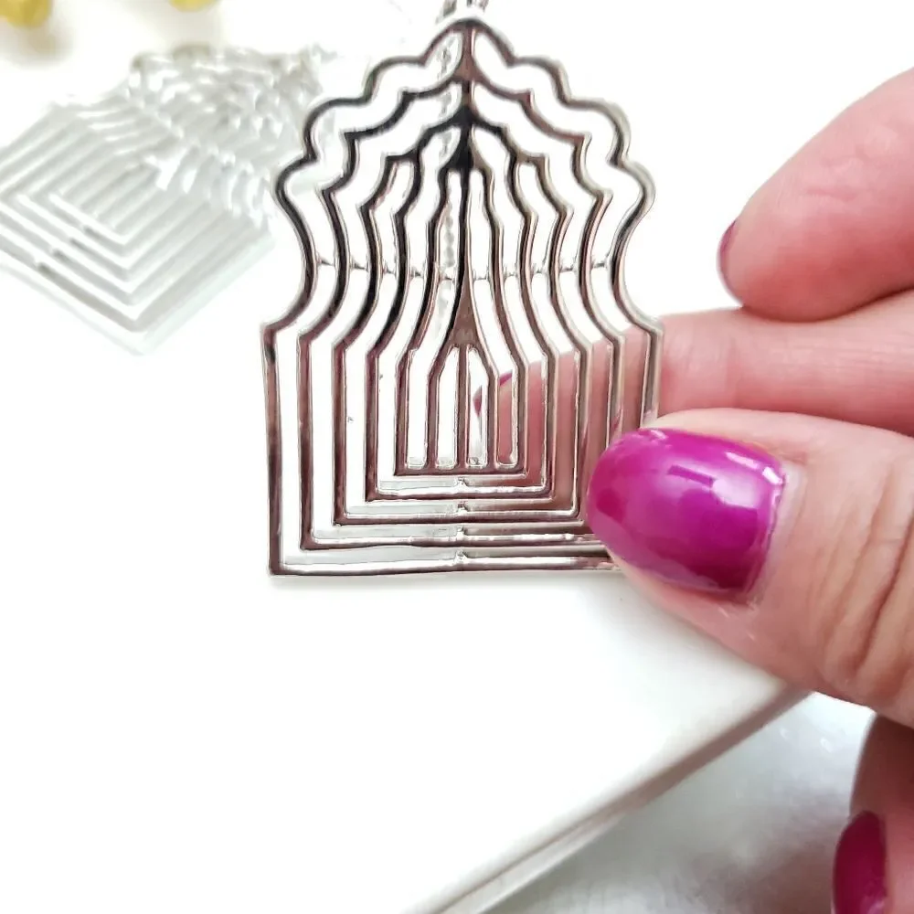 Free People Silver Cage Earrings